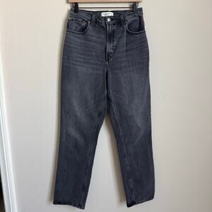 Abercrombie 90's Straight Ultra High Rise Curve Love Black Jean Women Size 28/6